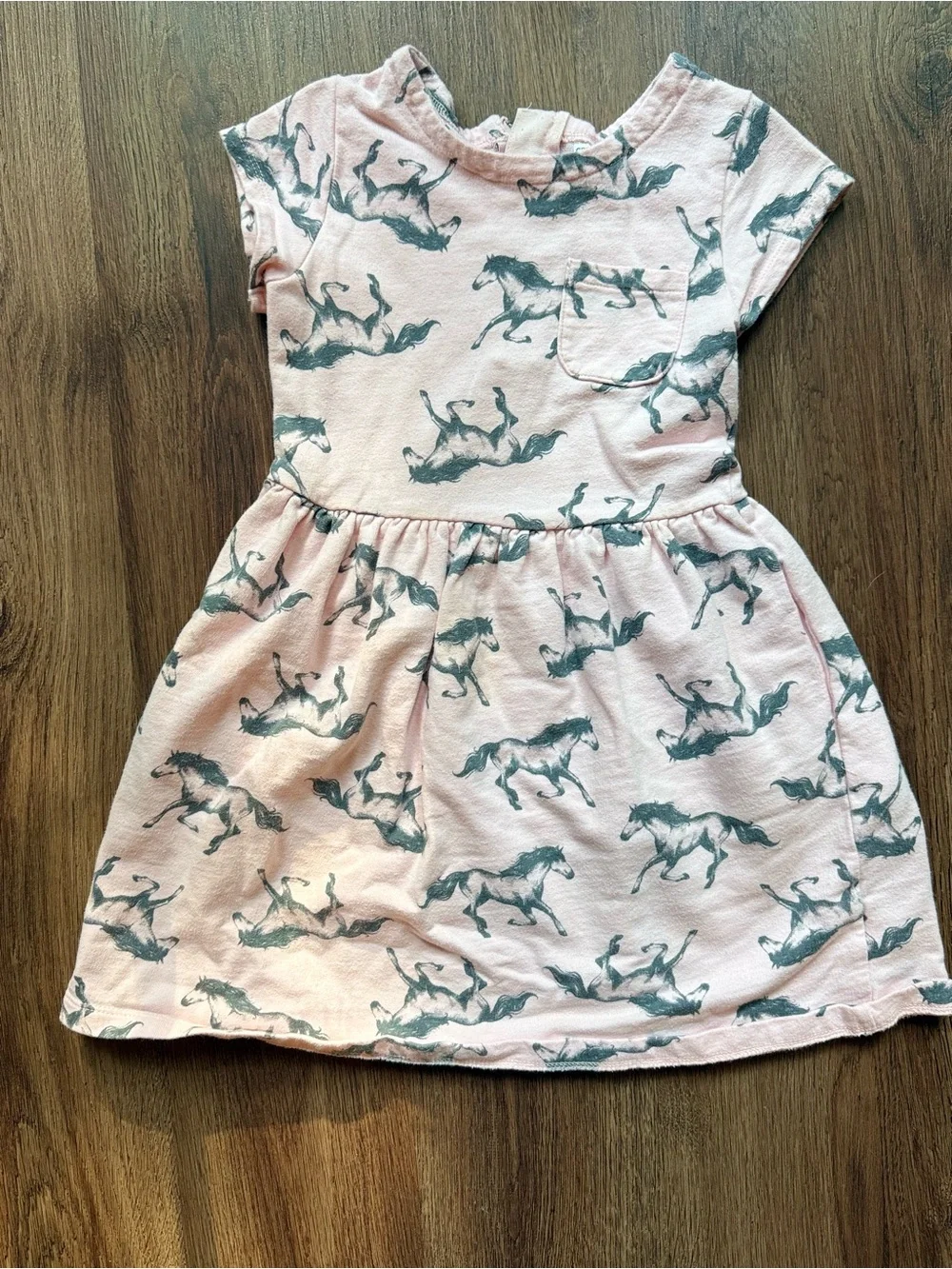 Carter's Pink Dress with Gray Horse Print